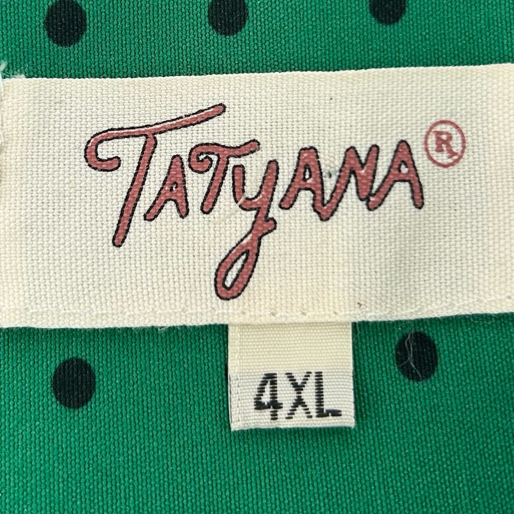 Tatyana Esmeralda Green and Black Polka Dot Swing Pin Up Dress Faux Buttons 4XL - Picture 7 of 9
